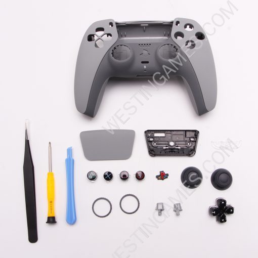 Replacement Top and Bottom with Crystal Button Housing Shell Case for PS5 Dualsence 5 Controller - Grey 30th anniversary - Image 2