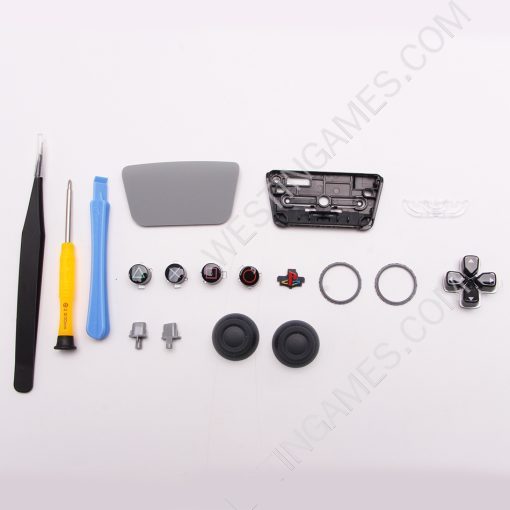 Replacement Top and Bottom with Crystal Button Housing Shell Case for PS5 Dualsence 5 Controller - Grey 30th anniversary - Image 6