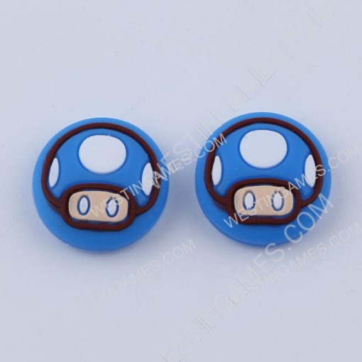 New Pokemon Thumb Grips Analog Caps Silicone Rubber For NS switch Joy-con - Mario Toad Blue