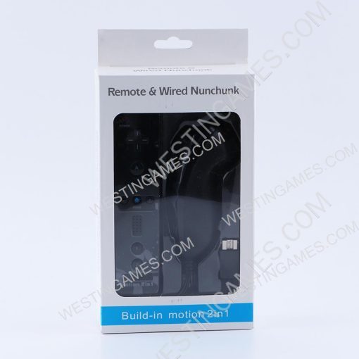 2in1 Wireless Remote Controller Built-in Motion Plus w/ Nunchuk controller for WII - Black (NEUTRA)
