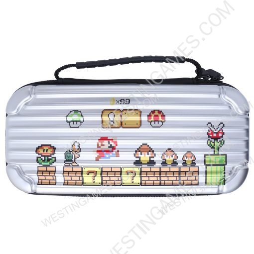 Silver Protective Storage Hard Case Carrying Bag for Switch - Mario