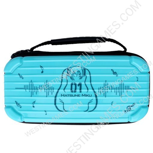 Blue Protective Storage Hard Case Carrying Bag for Switch Lite - Hatsune Miku