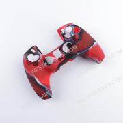 Protective Soft Camo Silicone Skin Case for PS5 Controller - red (Nude Packs)