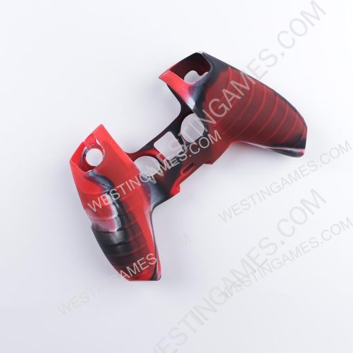 Protective Soft Camo Silicone Skin Case for PS5 Controller - red (Nude Packs) - Image 2
