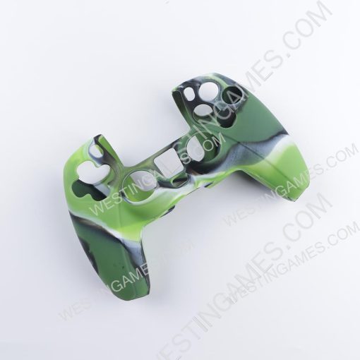 Protective Soft Camo Silicone Skin Case for PS5 Controller - green (Nude Packs)