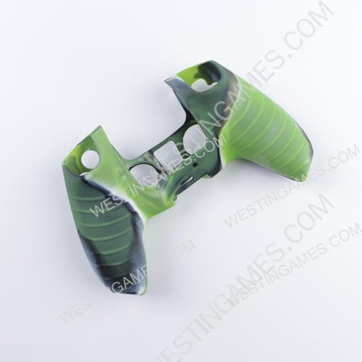 Protective Soft Camo Silicone Skin Case for PS5 Controller - green (Nude Packs) - Image 2