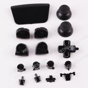 Mirror Chrome Complete Button Keys for PS5 Controller Accessories 16pc Set - Black