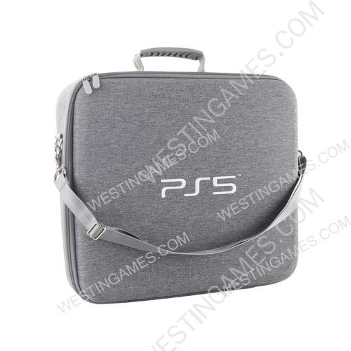 Protective Bag Adjustable Handle Bag Travel Carrying Case For PS5 Console Grey - Image 4