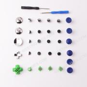 31Pcs Metal Swap Thumsticks Grip D-Pad and ABXY Button Set for all PS4 Controller - Blue