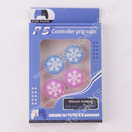 New 4in1 Night Light Snow Thumb Grips Analog Caps Silicone Rubber For PS5 Blue Purple