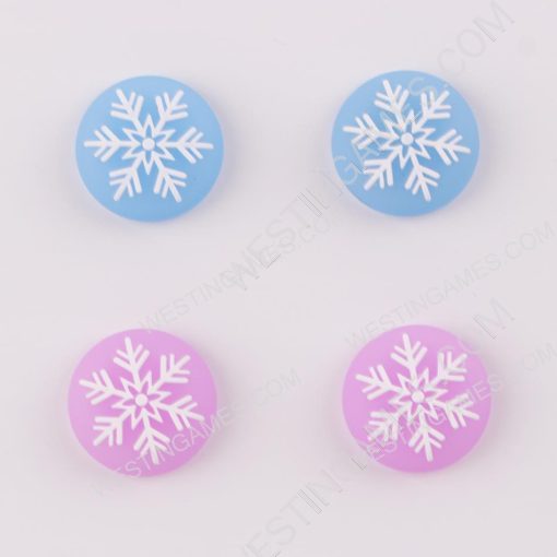 New 4in1 Night Light Snow Thumb Grips Analog Caps Silicone Rubber For PS5 Blue Purple - Image 2