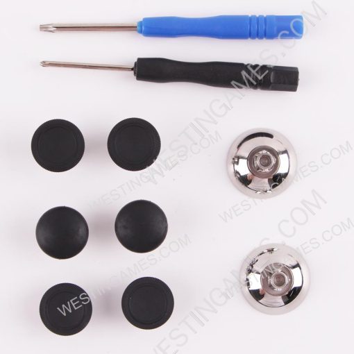 New 8Pcs Swap Thumbsticks Grips Metal Magnetic Stick Set for PS5 PS4 XBOX ONE Series X Switch Pro Controlle - Black