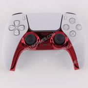 Mirror Chrome Decorative Strip Handle PC Shell Cover For PS5 Gamepad Controller - Red 03