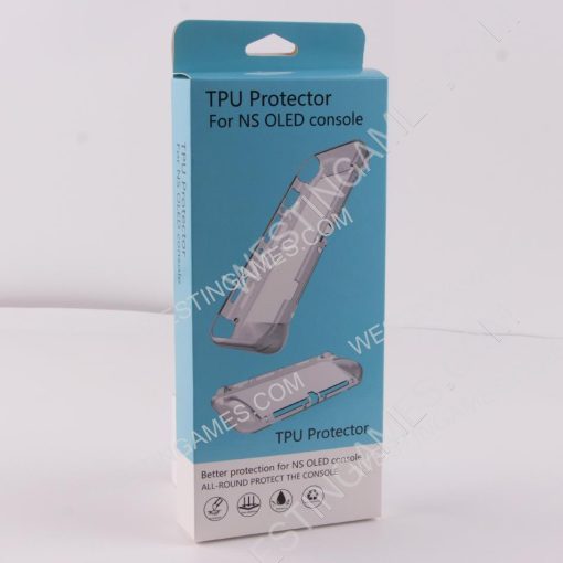 Comfortable Soft TPU Grip Case and Ergonomic Shock-Absorption Cover for NS Switch oled - Clear
