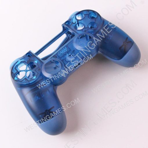 Replacement Transparent Top and Bottom Housing Shell Case for ps4 Controller JDM-050 - Blue - Image 2