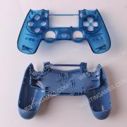 Replacement Transparent Top and Bottom Housing Shell Case for ps4 Controller JDM-050 - Blue 04