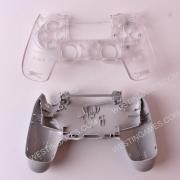 Replacement Transparent Top and Bottom Housing Shell Case for ps4 Controller JDM-050 - Clear 04