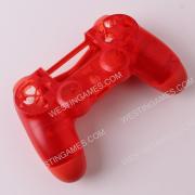 Replacement Transparent Top and Bottom Housing Shell Case for ps4 Controller JDM-050 - Red 02