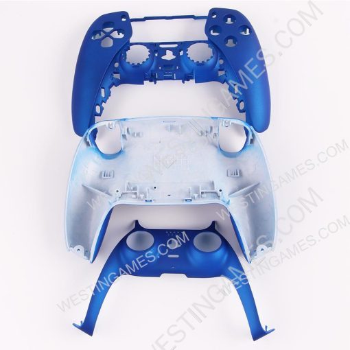 Replacement Handfeel Top and Bottom Housing Shell Case for Playstation 5 PS5 Controller - Deep Blue - Image 3