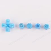 5 in 1 Button Set ABXY and D-pad Direction Key Buttons Replacement for PS5 Clear Light Blue
