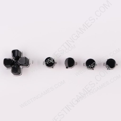 5 in 1 Button Set ABXY and D-pad Direction Key Buttons without LOGO Replacement for PS5 Clear Black