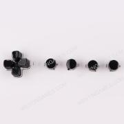 5 in 1 Button Set ABXY and D-pad Direction Key Buttons without LOGO Replacement for PS5 Clear Black