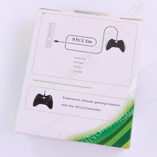 Wired Controller Gampad with Red Packing for XBOX 360 and Windows PC - White - Image 2