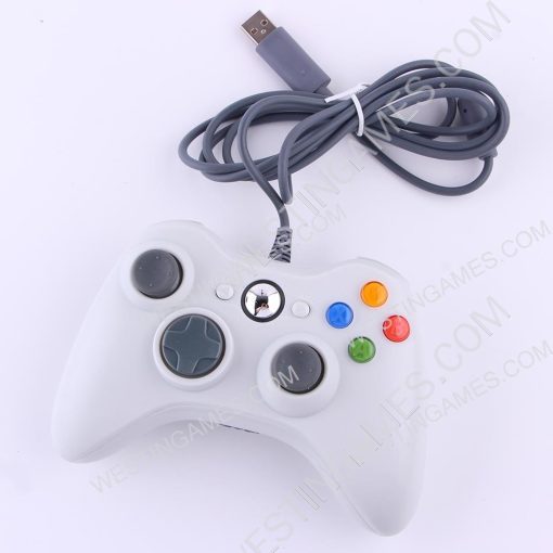 Wired Controller Gampad with Red Packing for XBOX 360 and Windows PC - White - Image 3