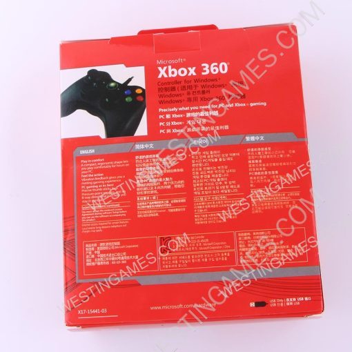 X360 Shape Wired Controller Gampad with Red Packing for Steam Andriod and Windows PC - Black - Image 2