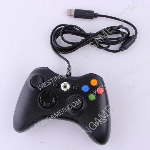 X360 Shape Wired Controller Gampad with Red Packing for Steam Andriod and Windows PC - Black - Image 3