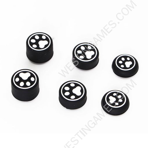 Cute Cat Claw 8pcs Silicone Analog Thumb Grips Caps for Xbox One/S/Series X S/PS5/PS4/Switch Pro Gamepad Black-White Feet