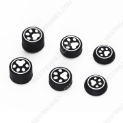 Cute Cat Claw 8pcs Silicone Analog Thumb Grips Caps for Xbox One/S/Series X S/PS5/PS4/Switch Pro Gamepad Black-White Feet