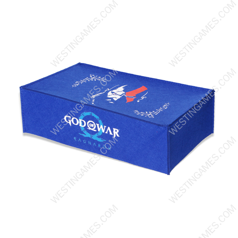 Horizontal Blue Protective Dust Prevent Cover Sleeve for PS5 Slim Console - God of War