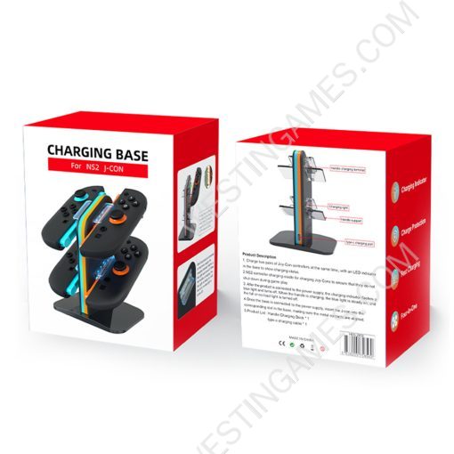 HBS-2859 4-in-1 Square Charging Dock for Switch 2 Left & Right Joy-Con