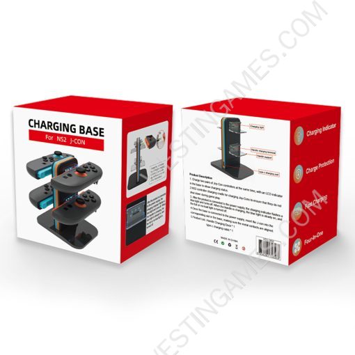 4in1 Flat Charging Grip Easy Seat Charging Dock HBS-2858 for Switch 2 joycon Controller