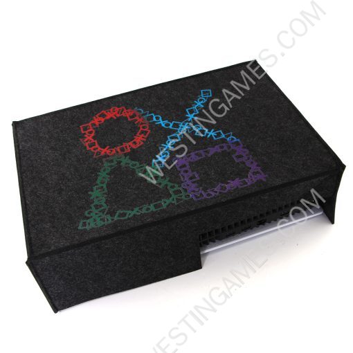 Horizontal Black Protective Dust Prevent Cover Sleeve for PS5 Console - BIg PS Logo - Image 3
