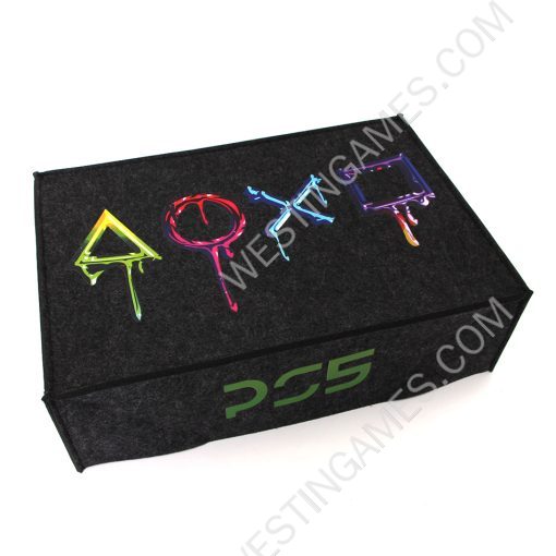 Horizontal Black Protective Dust Prevent Cover Sleeve for PS5 Console - PS Logo - Image 3