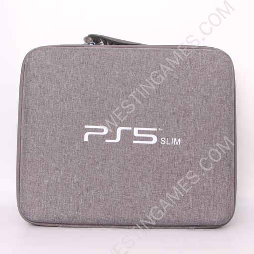 Protective Bag Adjustable Handle Bag Travel Carrying Case For PS5 Slim Console Grey