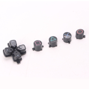 5 in 1 Button Set ABXY and D-pad Direction Key Buttons Replacement for PS5 - Grey and Clourful logo