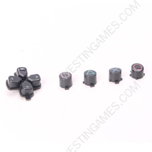 5 in 1 Button Set ABXY and D-pad Direction Key Buttons Replacement for PS5 - Grey and Clourful logo - Image 5