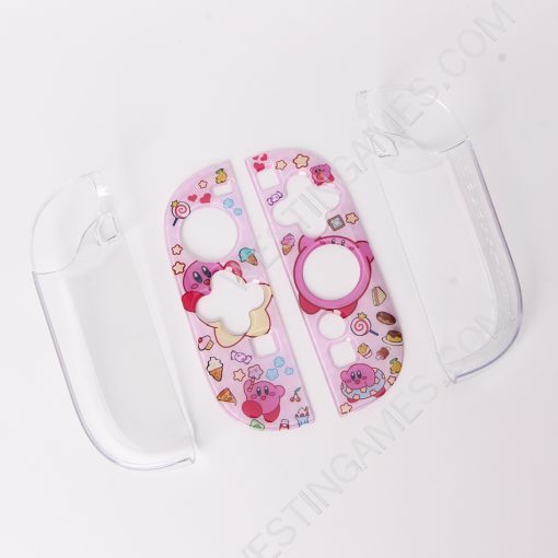 Gamepad Skin Shell Protective Transparent Split PC Case Cover for NS Switch 2 Joycon - Kirby - Image 2