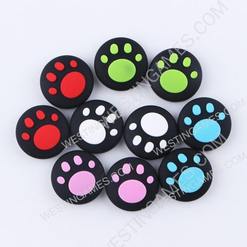 New Cut Cat Paw Thumb Grips Analog Caps Silicone Rubber For NS switch Joy-con