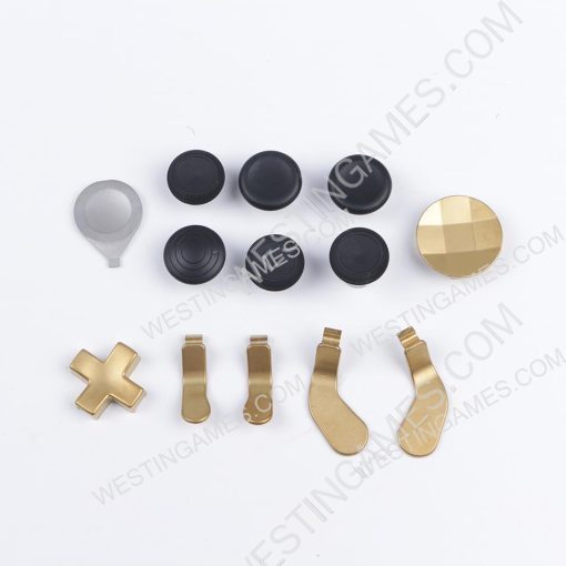 13Pcs Swap Thumbsticks Grips Metal Magnetic Stick Set for XBOX ONE Elite 2 Controller - Gold