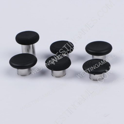 6Pcs Thumbstick Swap Analog Stick Grips Replacement for XBOX ONE Elite 2 Controller - Black