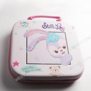 Square Hard Carrying Case Travel Pouch Bag for switch Ring Fit- purple Stella rabbit theme