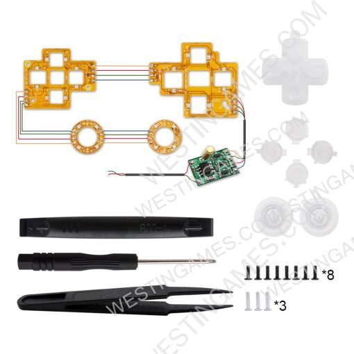 Multi-Colors Luminated D-pad Thumbsticks ABXY Action Buttons LED Kit for PS5
