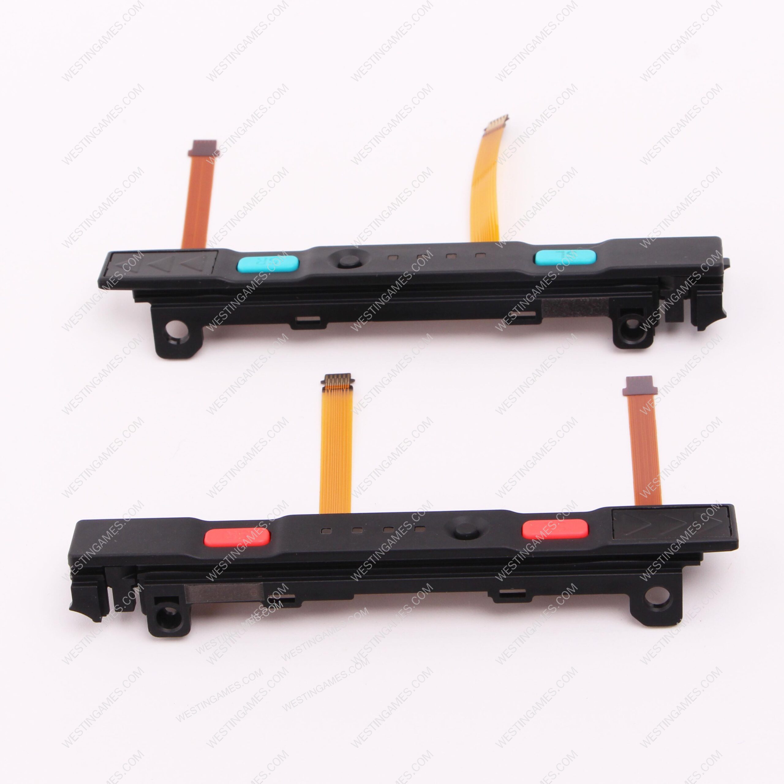 OEM Complete Left Right Plastic Rail Assembly with Flex Cable for NS switch Joy-con Blue Red (Pulled) - Image 3