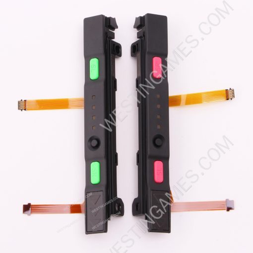 OEM Complete Left Right Plastic Rail Assembly with Flex Cable for NS switch Joy-con Green Pink
