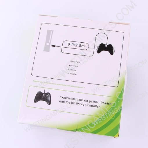 Wired Controller Gampad with Red Packing for XBOX 360 and Windows PC - Black - Image 2