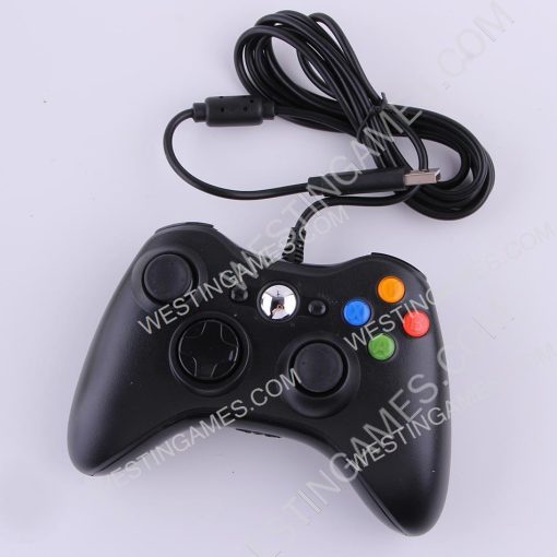 Wired Controller Gampad with Red Packing for XBOX 360 and Windows PC - Black - Image 3